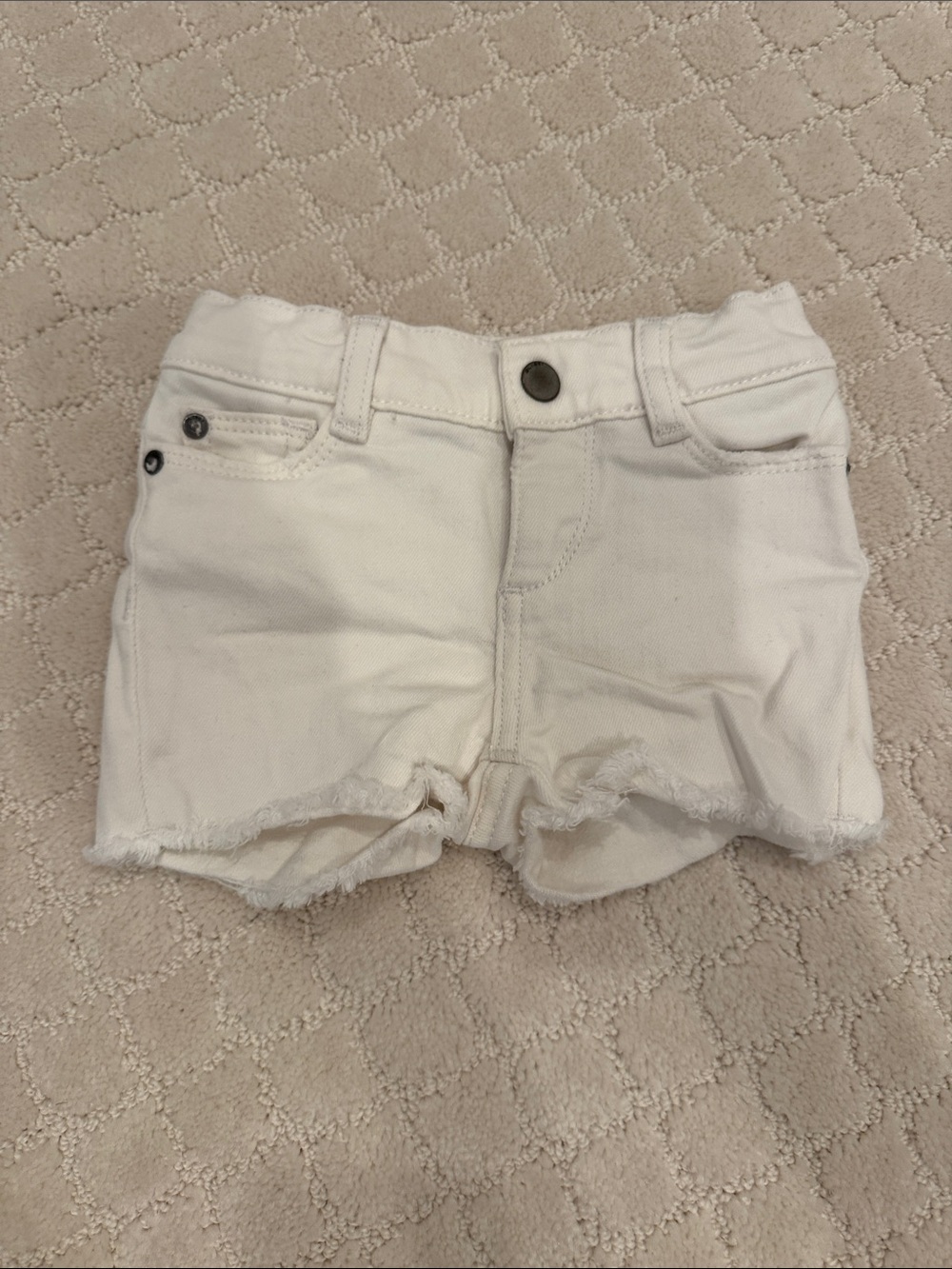 DL1961 White Girls' Frayed Hem Denim Shorts